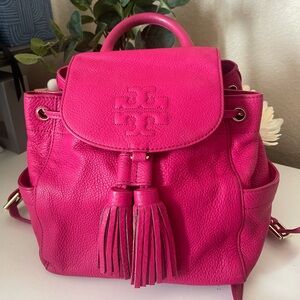 Tory Burch Fuchsia Leather Backpack
